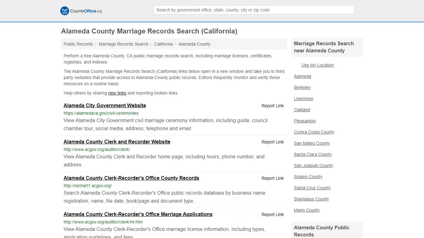 Marriage Records Search - Alameda County, CA (Marriage ...